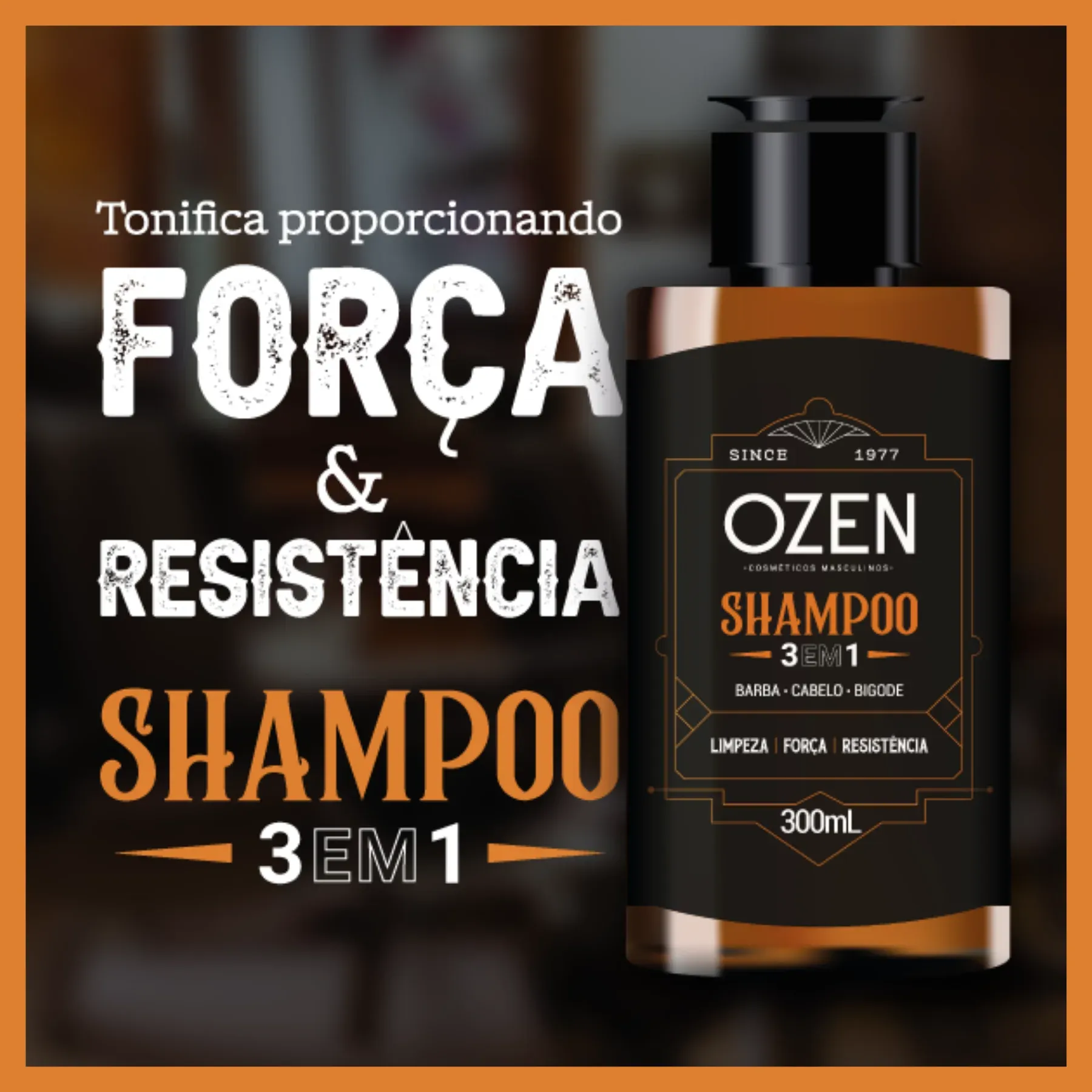Shampoo 3 e 1 Ozen Cabelo, Barba, Bigode - IAP! Cosméticos - Iap